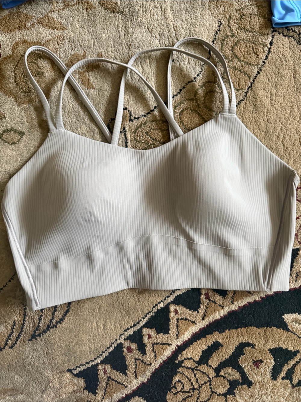 lululemon athletica Ribbed Light Cream Strappy Bralette